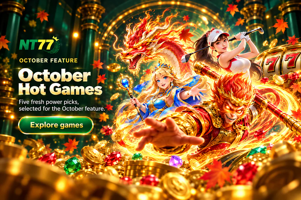 October Hot Games featuring NT77 game characters