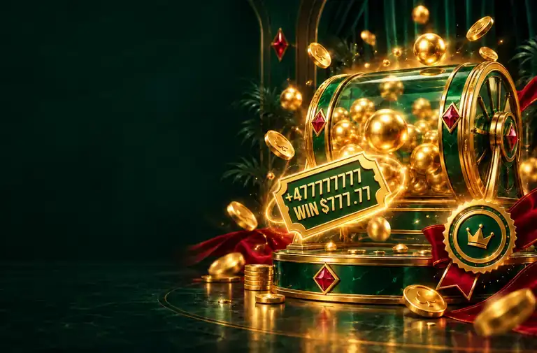 Random Jackpot event with a winning 777 dollar ticket and automatic entry on top ups of 30 dollars or more