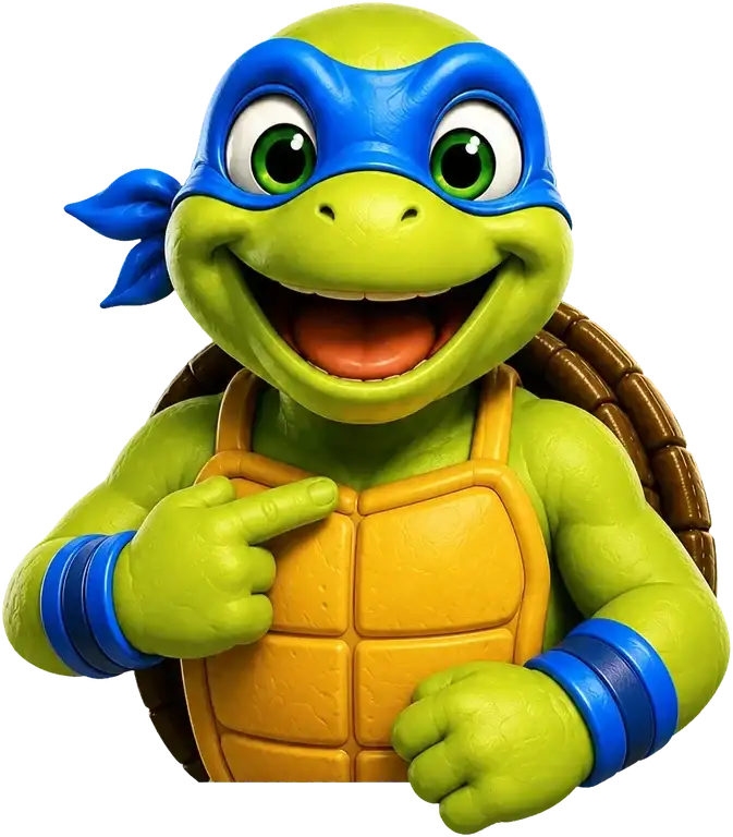 NT77 original masked turtle mascot
